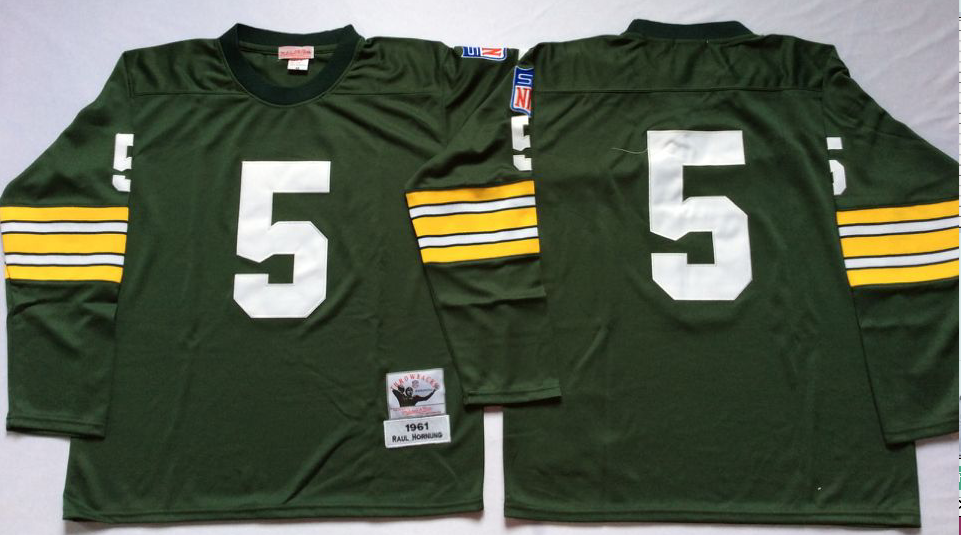 Men NFL Green Bay Packers 5 Hornung green Mitchell Ness jerseys